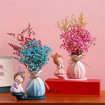 ヴィンテージクラフトフラワーアレンジメント花瓶装飾創造的な装飾品$Qi フェイクフラワー 花瓶付き 装飾用造花 人工植物 花 ダイニング