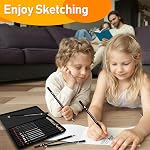 Drawing Pencil Set, 12 Pack Graphite Sketching Pencil Set Includes 2H to 8B, Pencil Sketch Kits with Art Supplies, Ideal for Artists, Adults, Sketching Lover (Type 2)