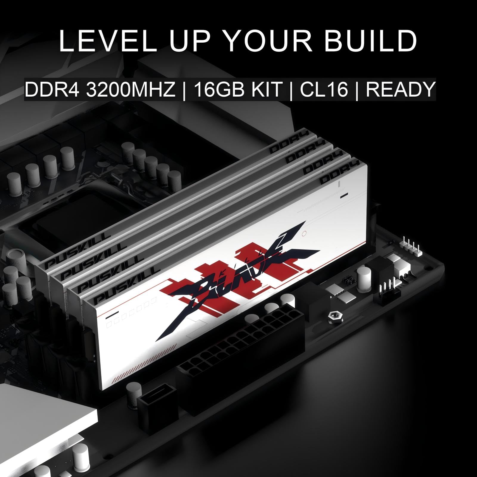 PUSKILL 16GB Kit (2x8GB) DDR4 RAM 3200MHz PC4-25600 Desktop Memory