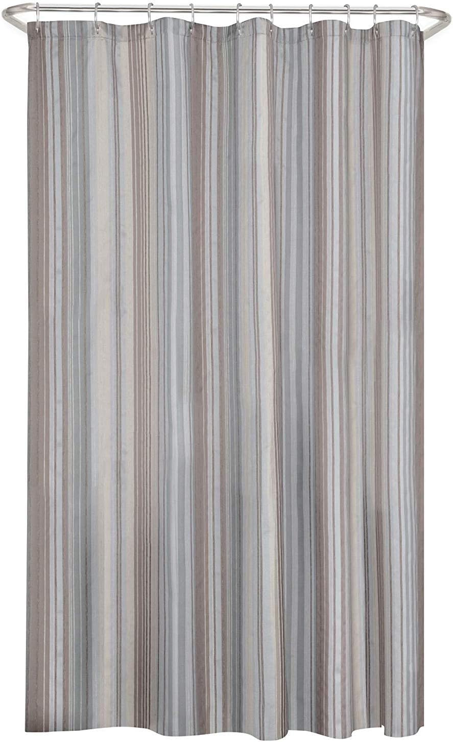 Maytex Jodie Chenille Striped Fabric Shower Curtain, 72X72