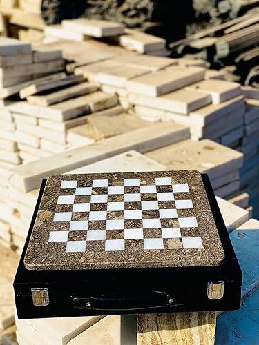 Miniatura 4 de Juego completo de ajedrez de mármol hecho a mano Onyx Juego completo de ajedrez. Viene en caja de embalaje Rexine. Perfecto para regalar (gris