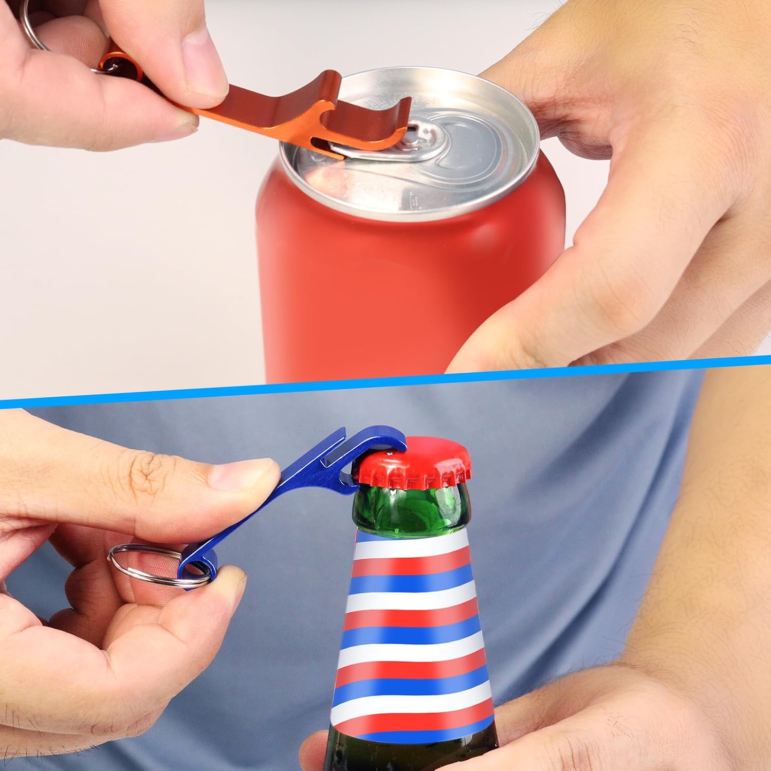 9 PCS Aluminum Beer Bottle Openers, Colorful Keychain Bottle Openers