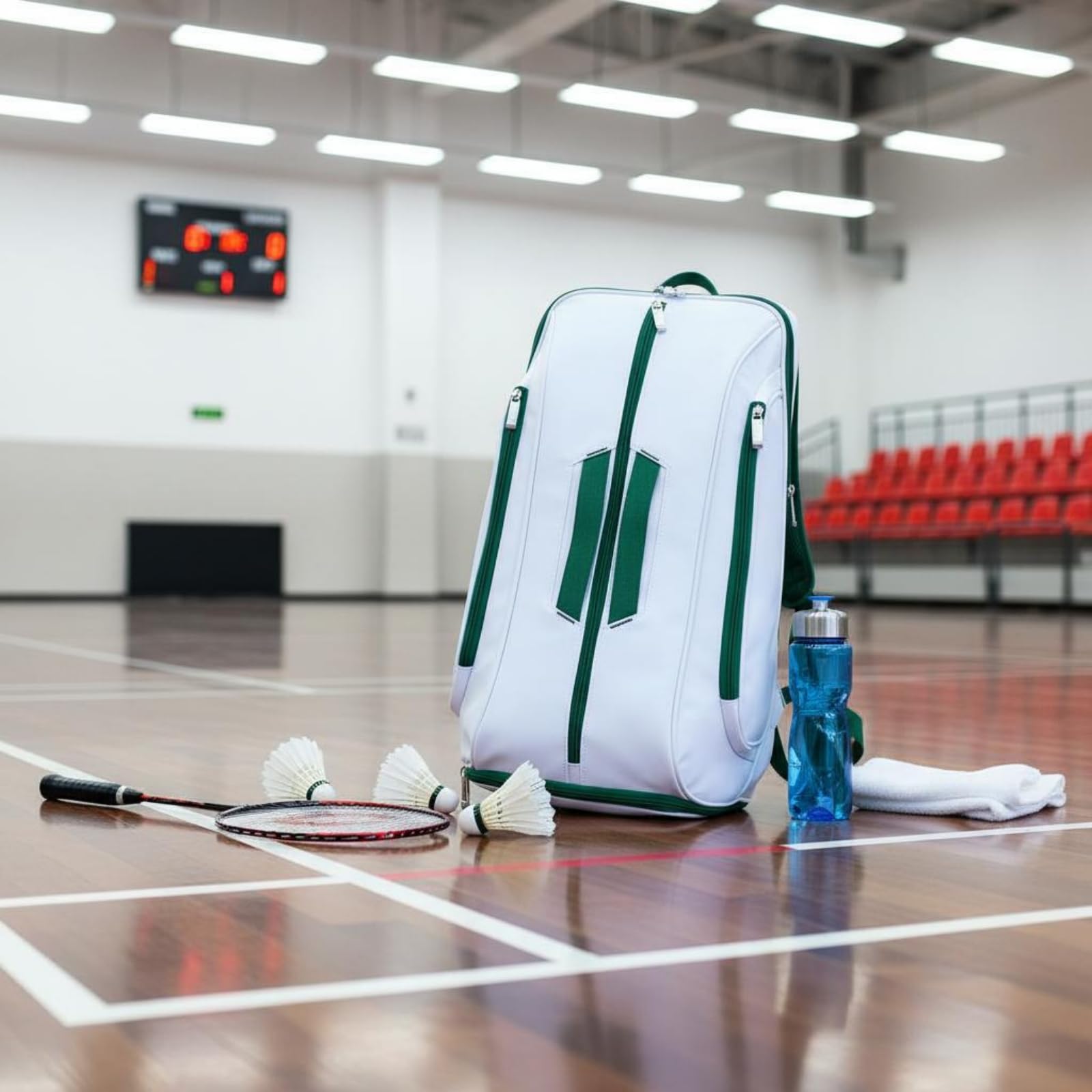 Gralara Badminton-Rucksack gepolsterte Rückengurte Badmintontasche Polyester Schlägerbag
