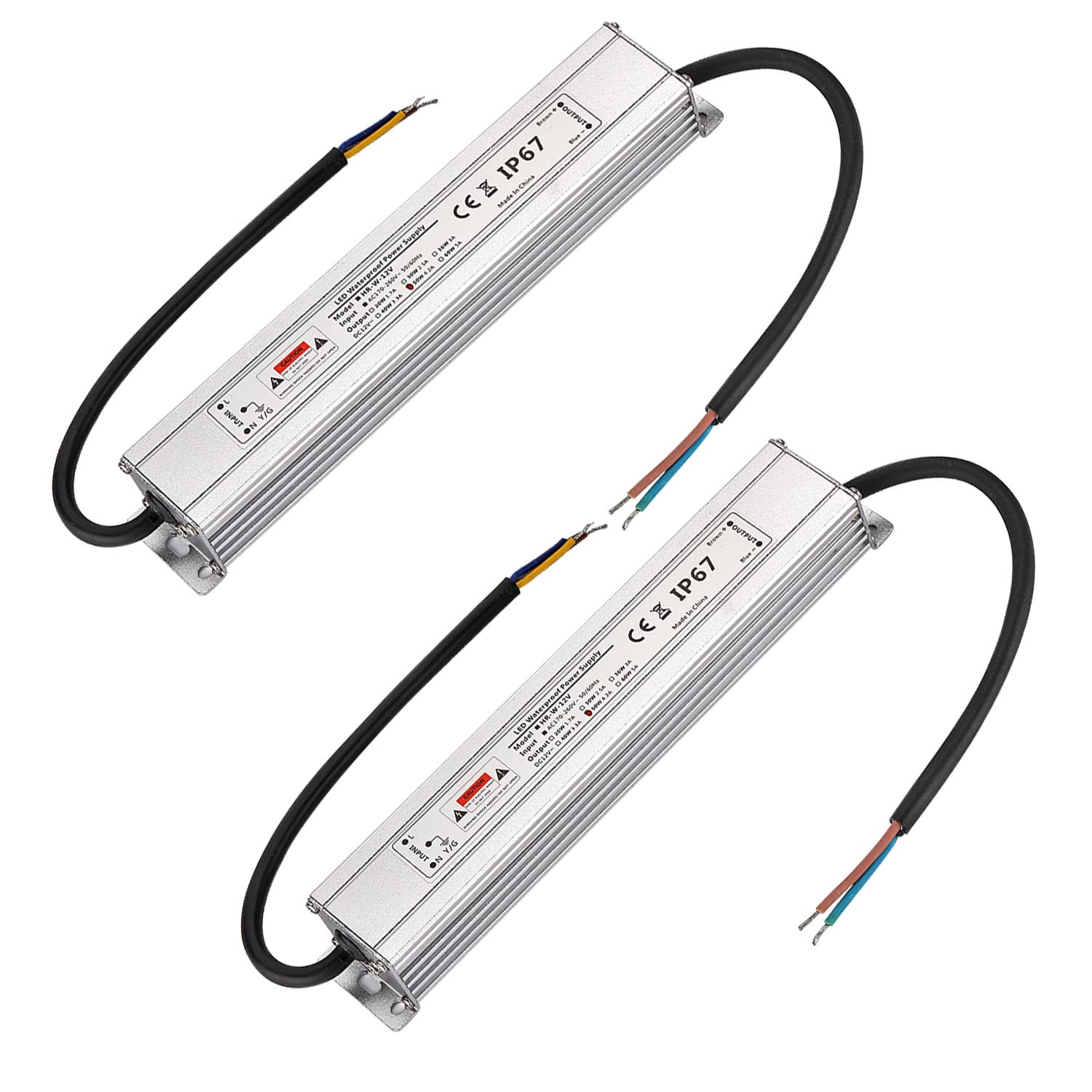 CPROSP LED transformer 2 V 50 W, AC adapter, IP67 driver, waterproof, 0.5-50 W for LED bulbs, transformer for LED strips, 230 V to 12 V