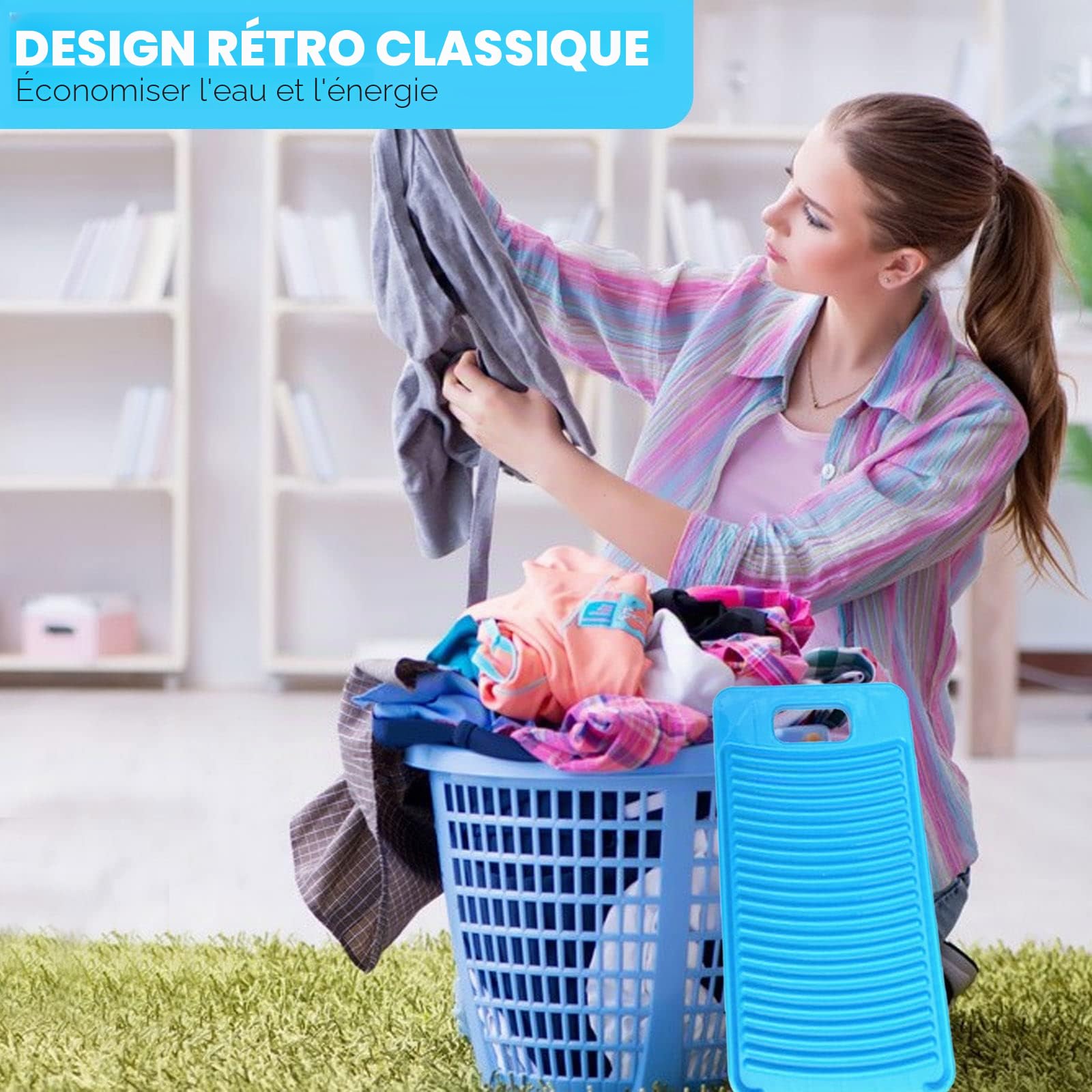 MZD Mini planche à laver en plastique pour chemises d'enfants Vert citron