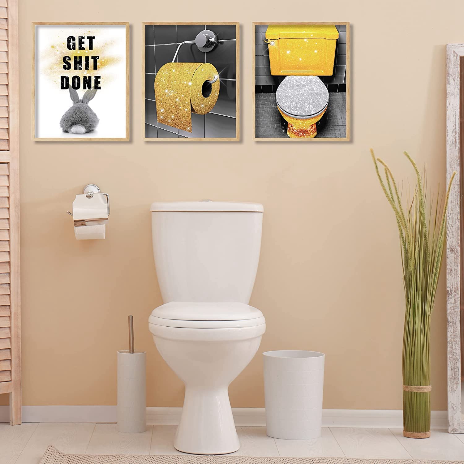 MKHFUW Bathroom Poster of Modern Women, Fashionable Bathroom Wall Decoration, 6-Piece Set, Bathroom Art - Image 4