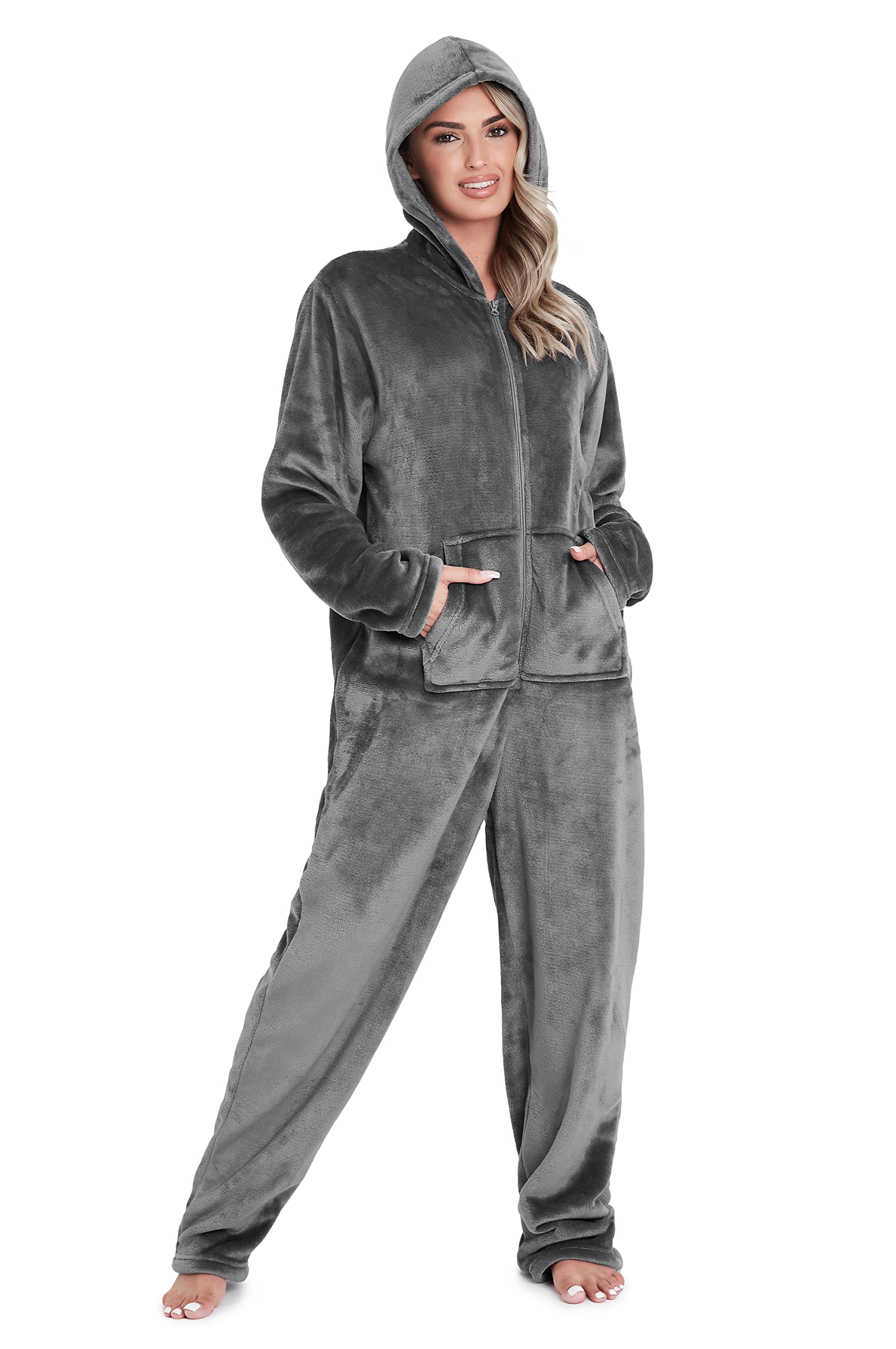 CityComfort Pigiama Intero Donna - Pigiamone Intero in Pile S-XL Caldo e Morbido