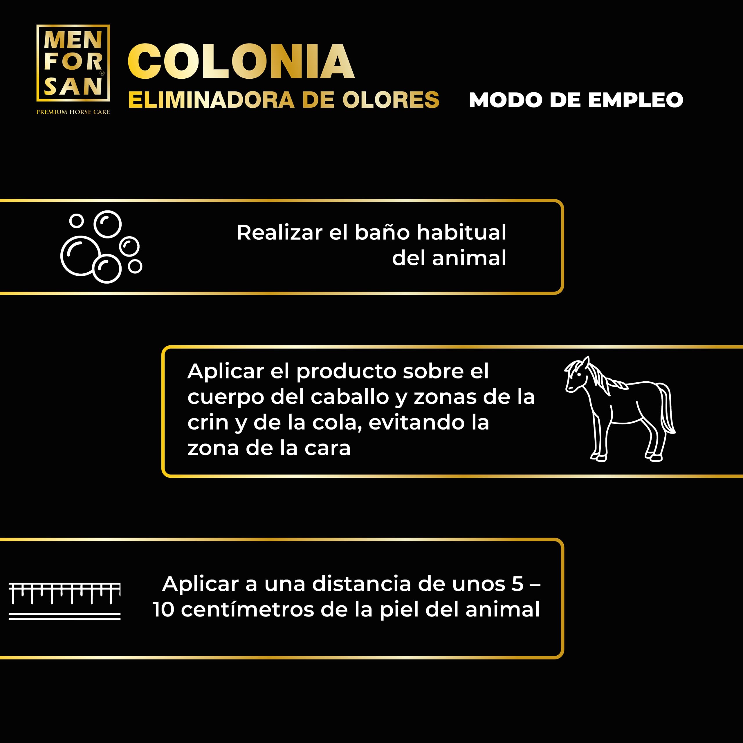 MENFORSAN Colonia per cavalli, 500ml | Elimina gli odori sgradevoli |BIO - Vegan friendly - 100% Naturale | PREMIUM HORSE CARE