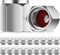 Vista 7 de Mudder 20 Tapas de Válvula de Neumático, Tapas de Vástago de Válvula de Aluminio en Forma Hexagonal con Junta Tórica de Goma, Cubiertas de Vástago