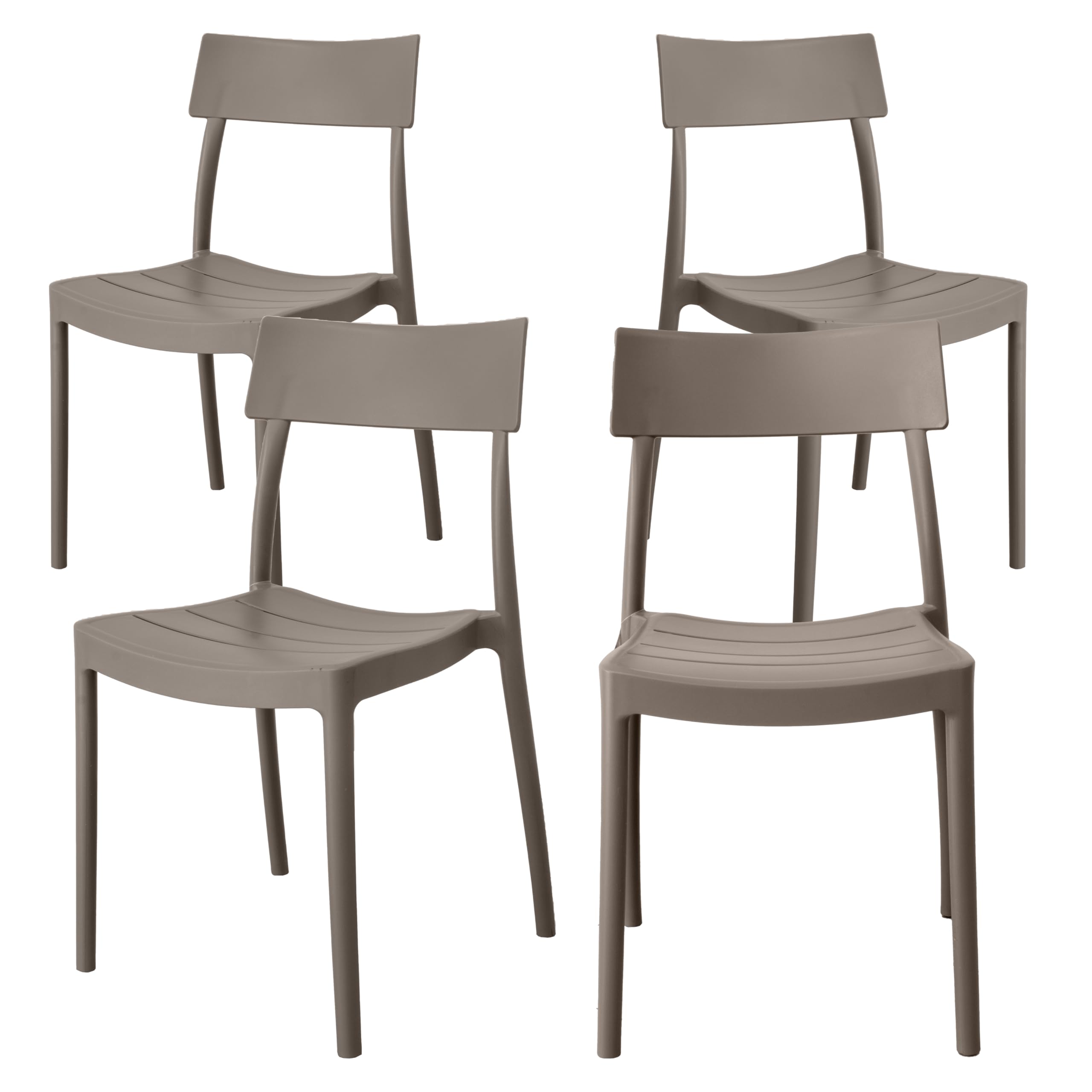 GARDENIA Roma Silla, Polipropileno, Color Pardo, 4, Unidad