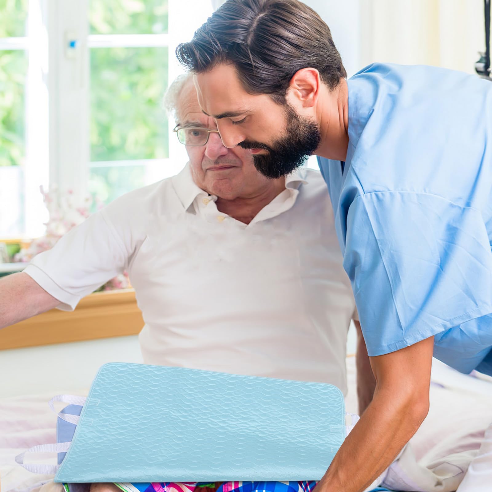 Empapadores de Cama Reutilizables de Poliéster Impermeables Ancianos, Absorbentes y Preventivos para Cuidado Domiciliario