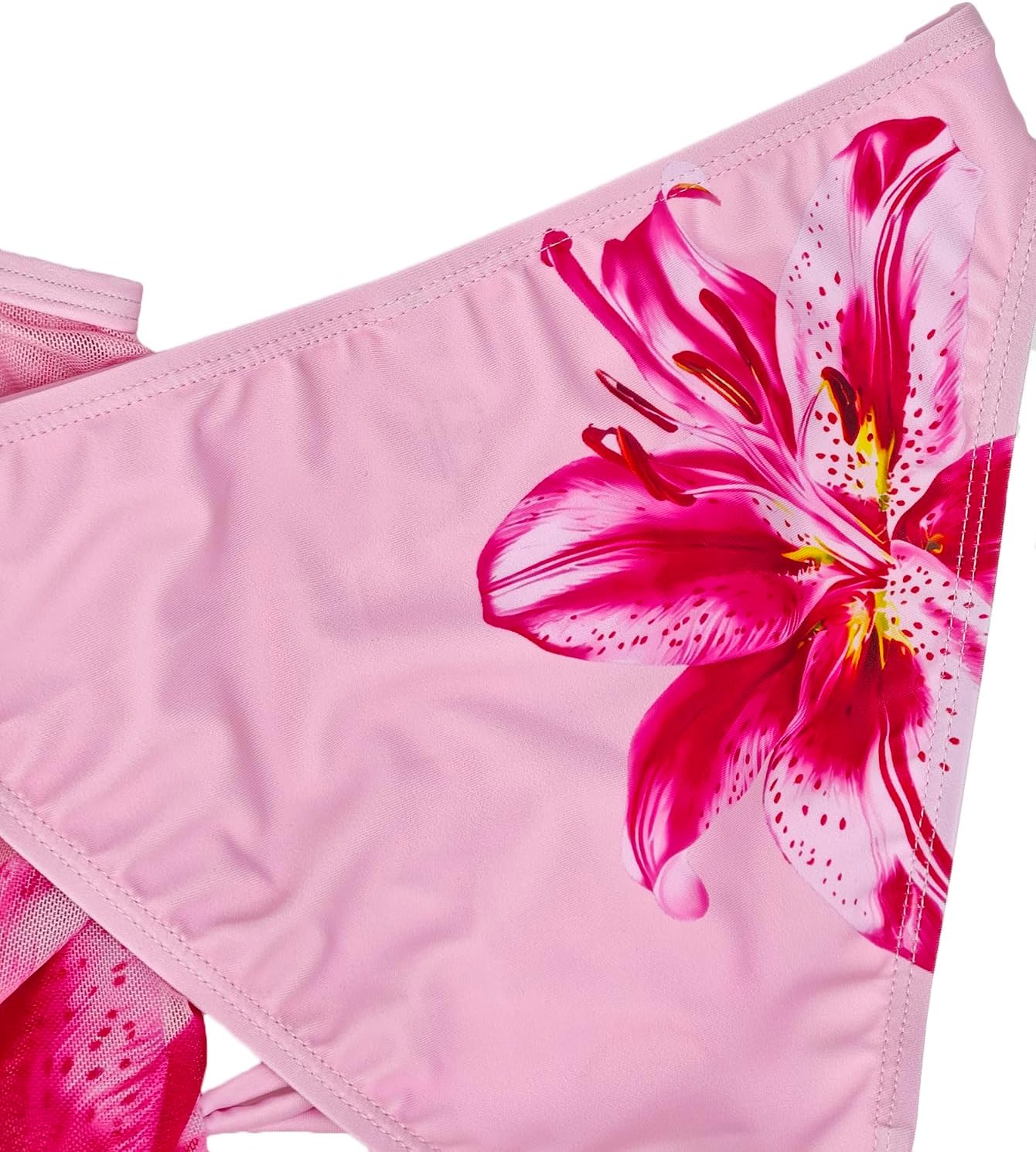 Girl's 3 Piece Sets Floral Print Bikini Swimsuit High Waisted Bathing Suits with Beach Skirt Coverups