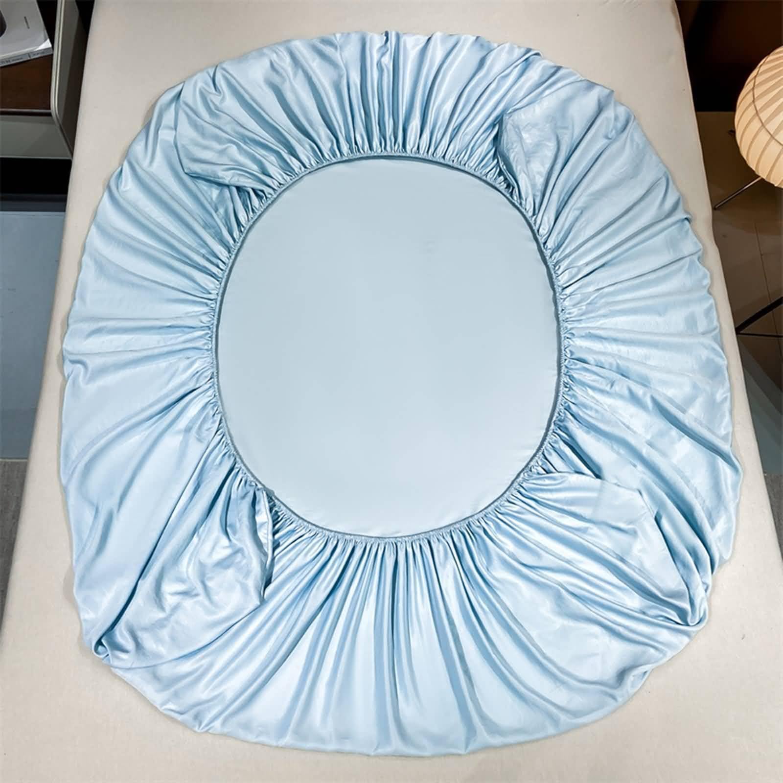 Elastisches Spannbetttuch Chemiefaser, Einfarbig, 120 x 200 cm, Spannlaken Hellblau