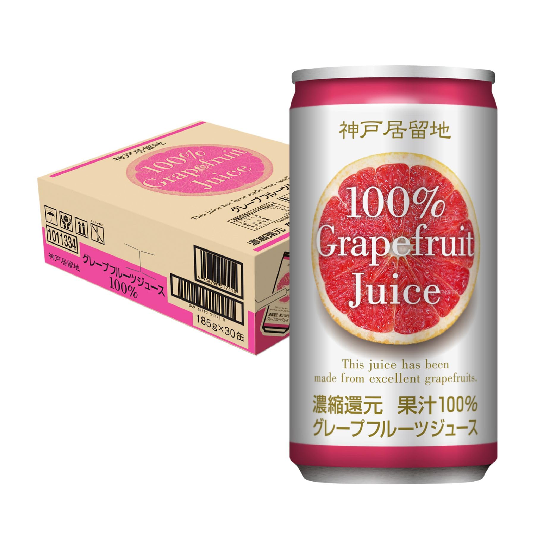 Amazon.co.jp: 神戸居留地 グレープフルーツ100% 缶 185g ×30本 [ 保存