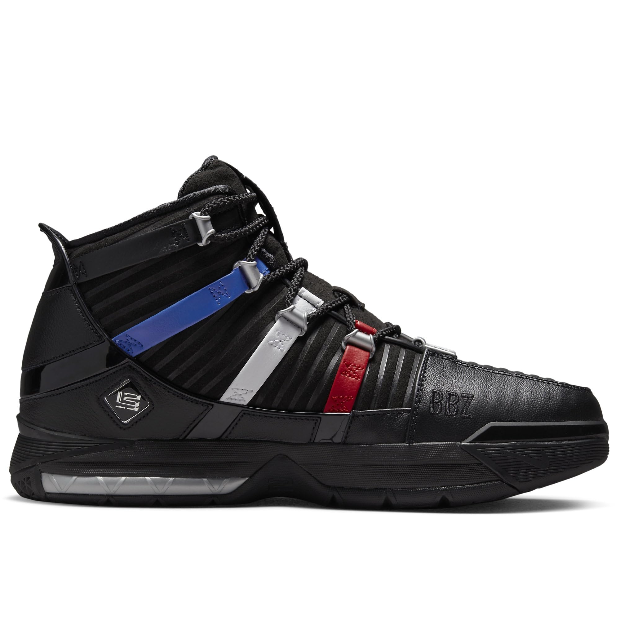 Nike Zoom Lebron Iii Qs Black Metallic Silver University Red