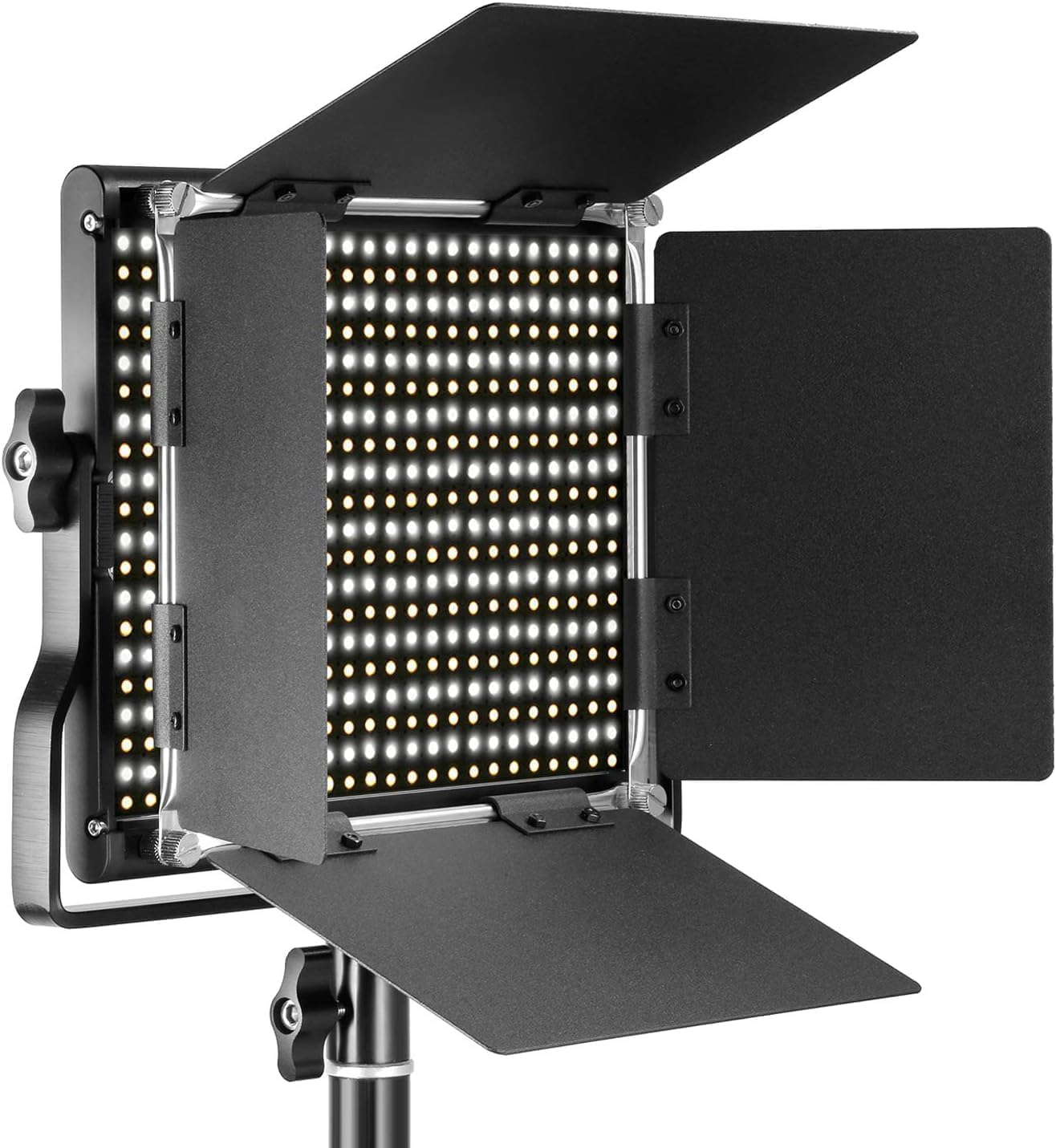 NEEWER Panneau Vidéo LED en Métal Professionnelle,Prise de Vue Vidéo,Cadre en Métal Durable,Intensité Variable 660 Perle,avec Support en U & Volets Coupe-flux,Température Bicolore de 3200-5600K CRI96+