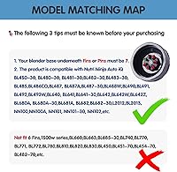 Vista 5 de Piezas de repuesto Ninja Blender, hoja de licuadora Ninja de 7 aletas, ensamblaje de cuchilla de licuadora actualizado para licuadoras Nutri Ninja