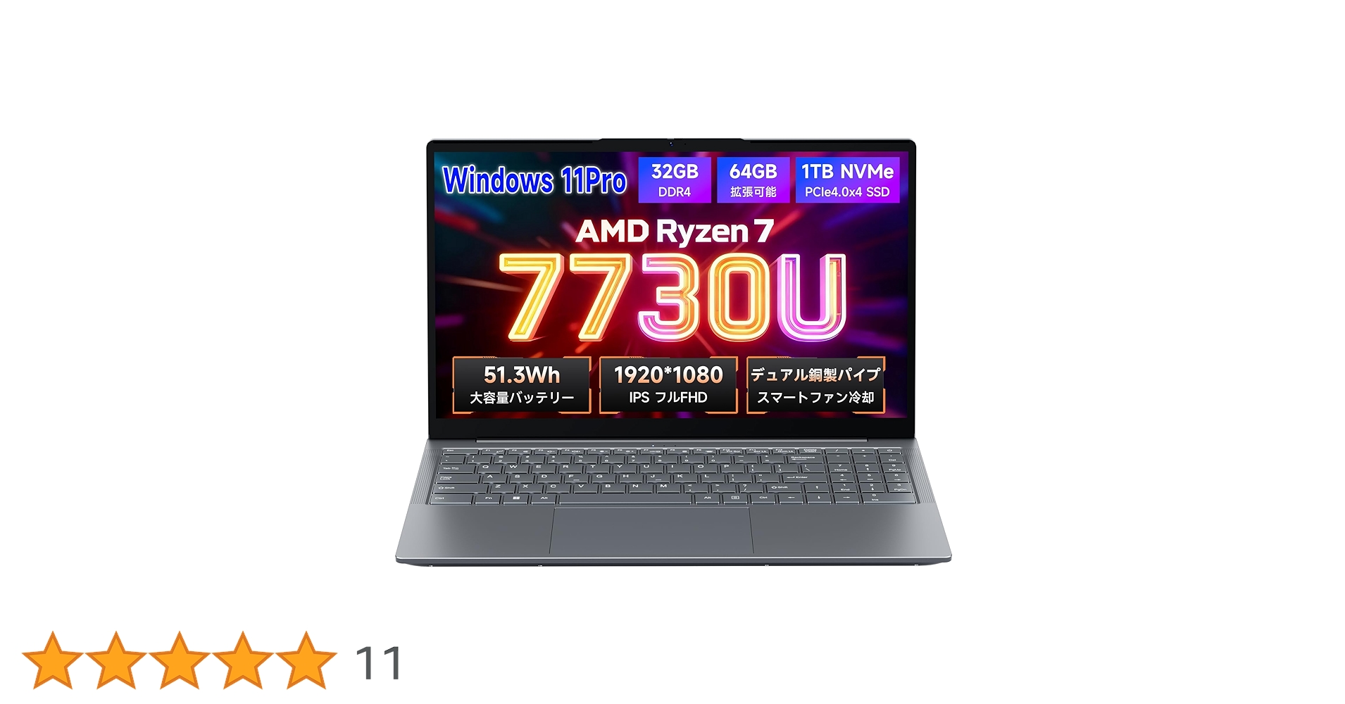 Amazon.co.jp: ノートパソコン【爆速Ryzen 7 7730U 8コア16スレッド