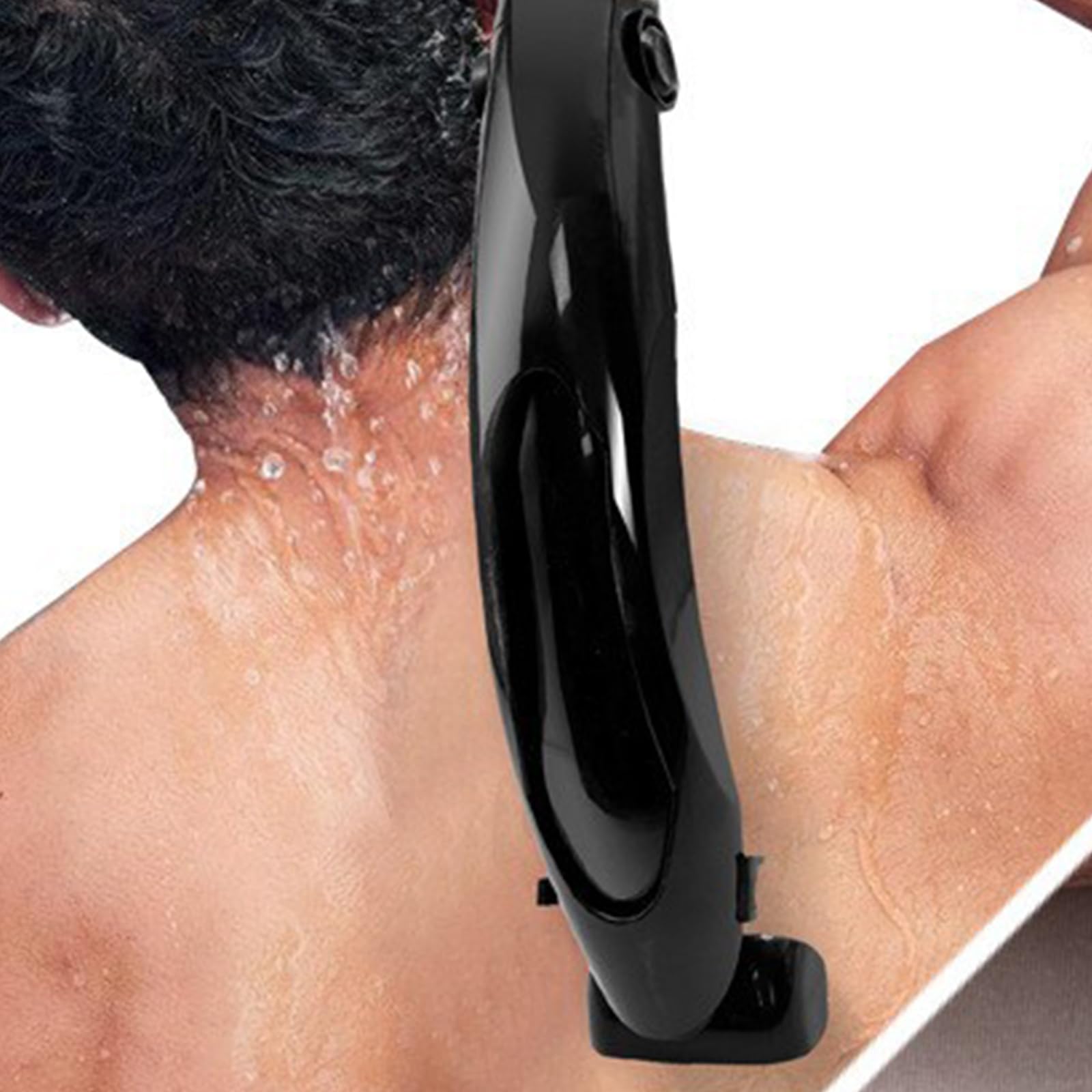 Rasoio per la schiena con manico allungabile da 46 cm | Manico impermeabile, lavabile, pieghevole, manico lungo regolabile, design portatile, alimentazione USB, facile da