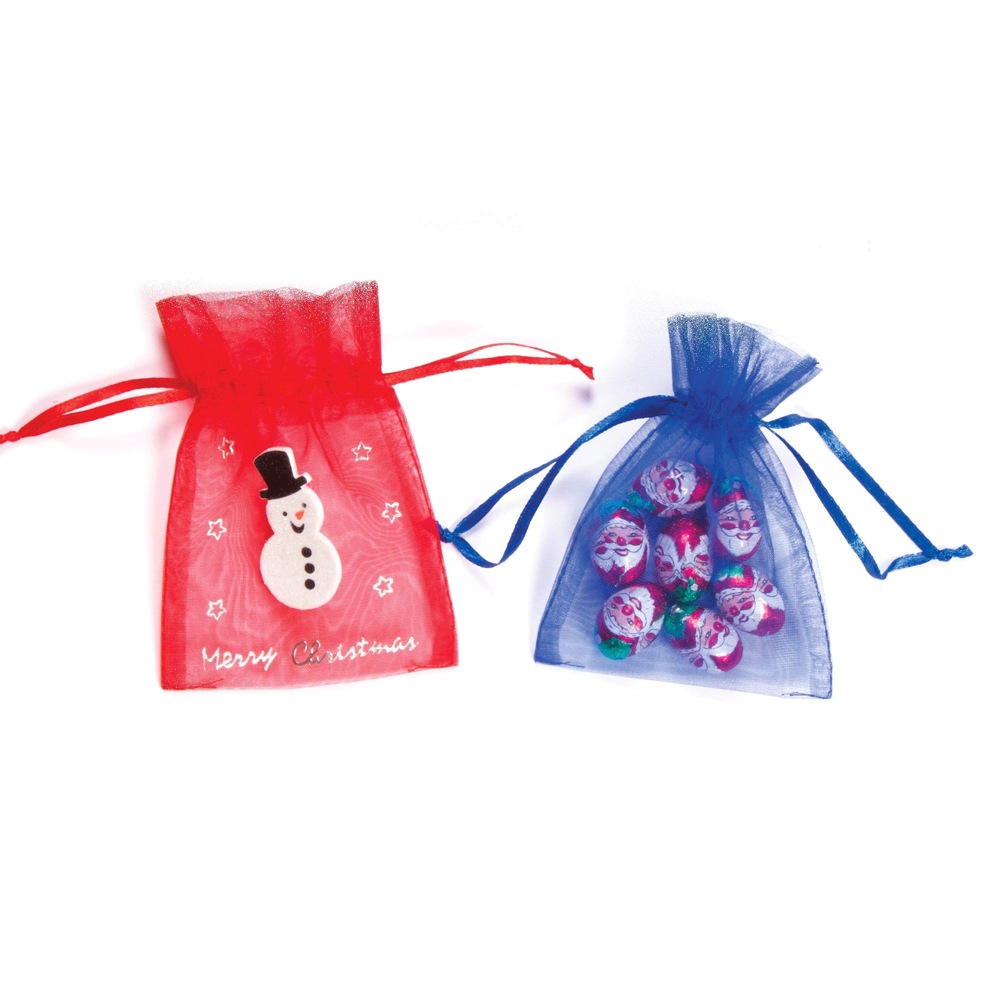 Baker Ross Mini-Organzabeutel – 12 Stück, 12x8,5 Cm, Bunt, Mit Zugband, Für Geschenke & Süßigkeiten