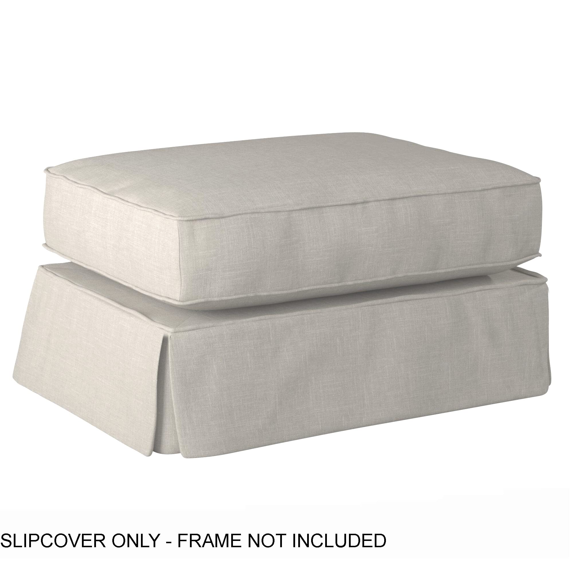 Sunset Trading Horizon Ottoman Slip Cover Set, Light Gray