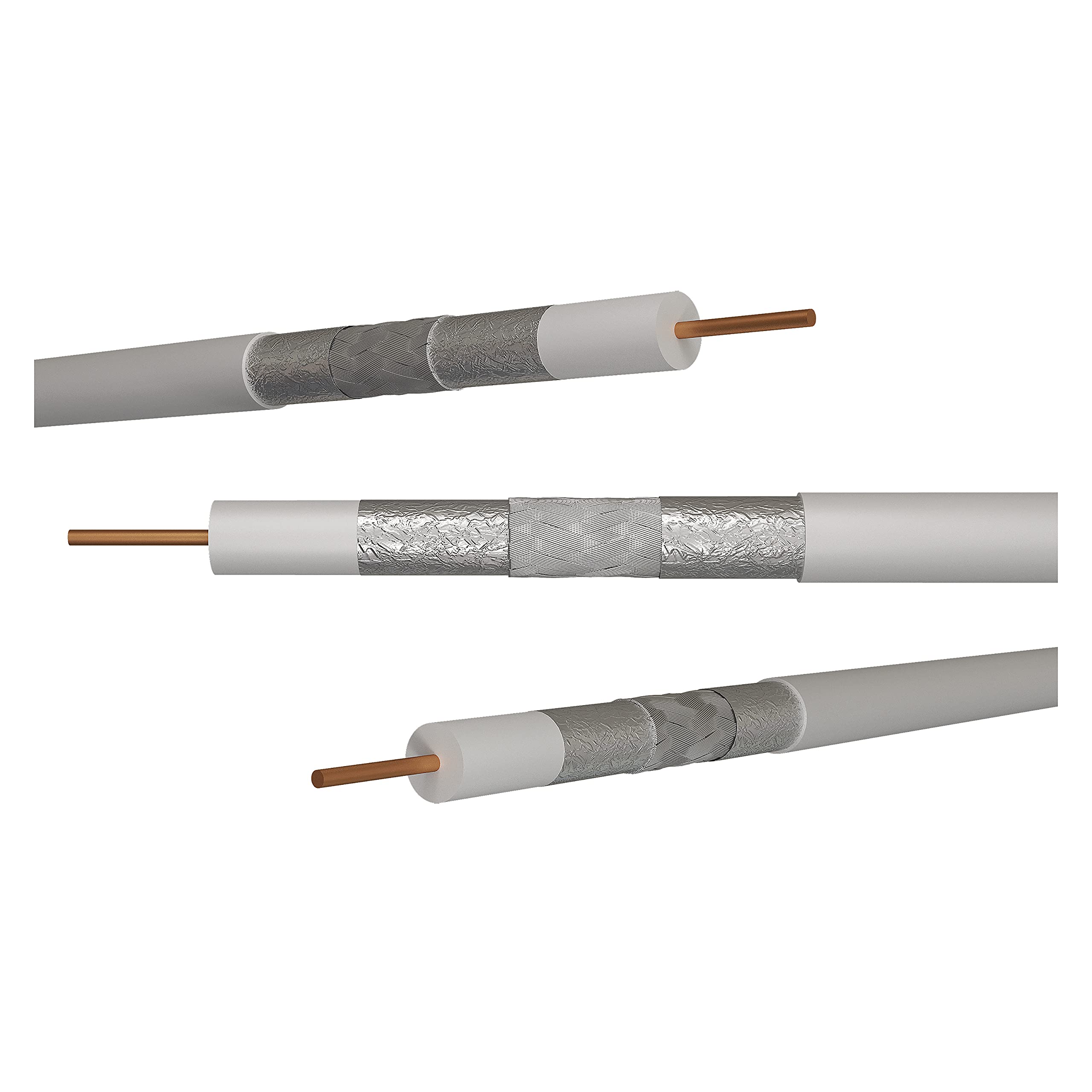 EMOS Kabel antenowy 100 m biały, kabel koncentryczny CLASS A do SAT, TV i CCTV, typ CB115, potrójnie ekranowany kabel telewizyjny, kabel satelitarny o wymiarach ekranowania 100 dB, opór 75 omów