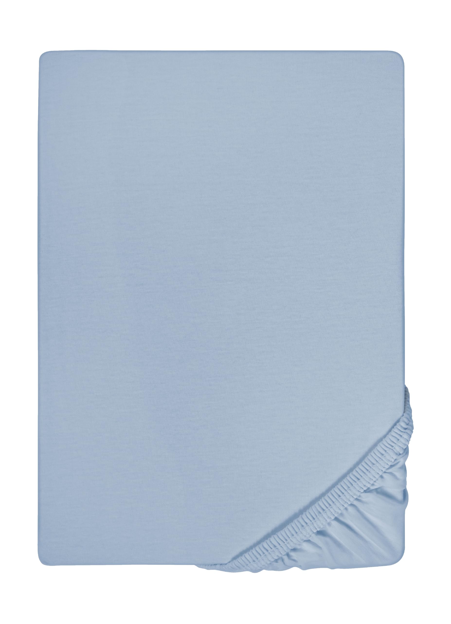 biberna Feinjersey Spannbettlaken 90x200-100x200 cm blau | 100% Baumwolle Spannbetttuch für Einzelbetten | Atmungsaktiv, Bügelfrei & mit Rundumgummizug | Oeko-TEX Zertifiziert | Modell 0077144