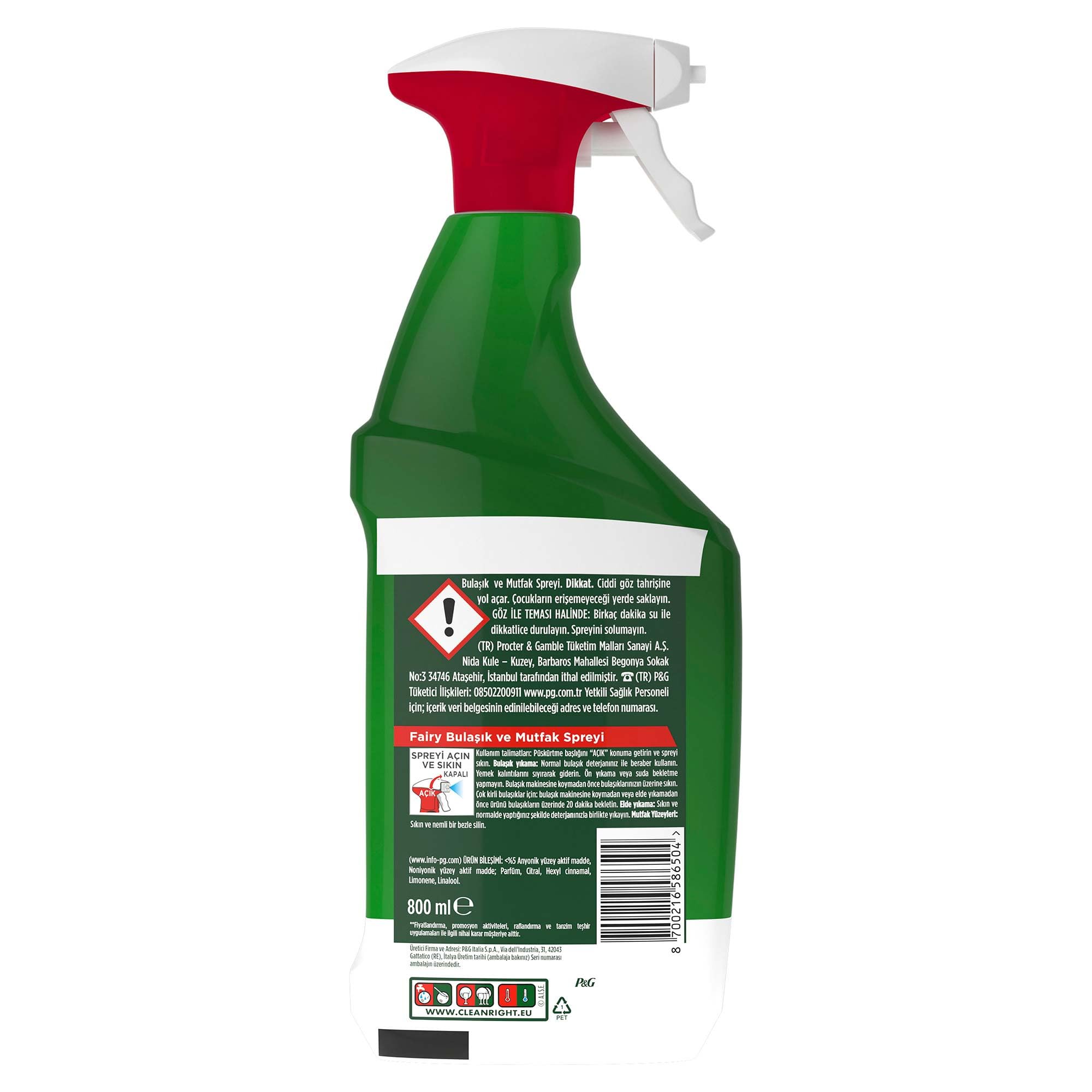 Fairy Portakallı Power Spray Bulaşık Spreyi, 800 ml