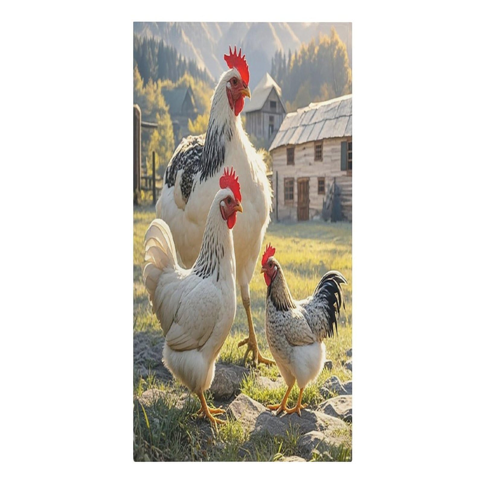 FekiLoot Chickens and Farm Beach Towel Sand Free Quick Dry Travel Towels Extra Large Big Pool Swim Towels Soft Absorbent Beach Blanket for Vacation Essentials Adult Gift 30" X 61"