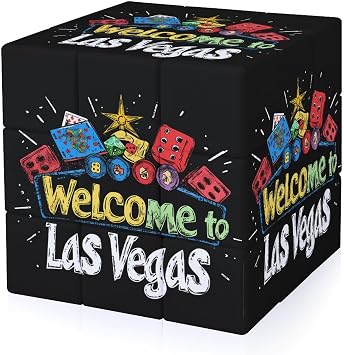 Welcome to Las Vegas Cards Dices Fashion Speed Cube 3x3 Smooth Rotation Puzzle Adult Games