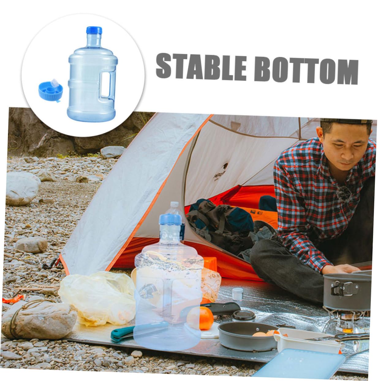 Contenitore per Acqua da Esterno 5 l Maniglia e Chiusura Ermetica, Brocca D’Acqua Portatile da Campeggio e Picnic, Secchio D’Acqua Domestico Resistente per Escursionismo e attività Outdoor