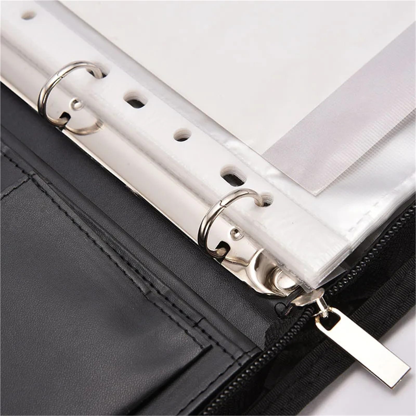 Borsa for documenti in pelle A4 Prodotti for archiviazione Cartella for file Organizer Raccoglitore ad anelli con cerniera Fascia ad anelli con calcolatrice Archivador Porta buste