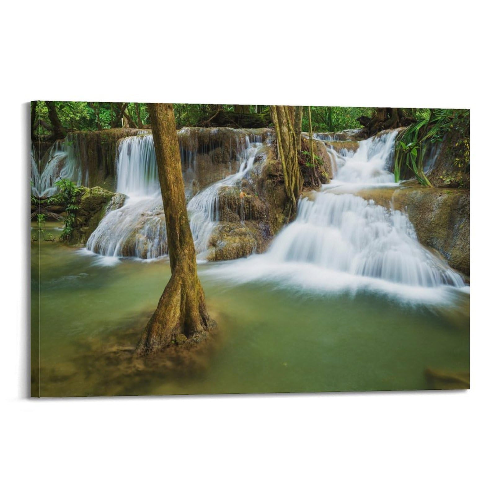 CPGLJD Scenery Poster Hidden Waterfall Poster Decorative Painting Canvas Wall Posters And Art Picture Print Modern Family Bedroom Decor Posters 20x30inch(50x75cm)
