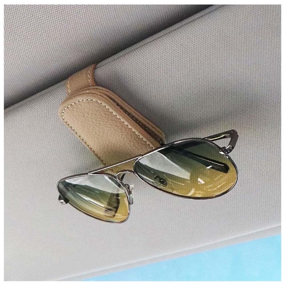 Tenedor De Las Gafas Sol del Coche para Xpeng G6 2023-2027, Tenedor MagnéTico Cuero De Las Gafas De La Visera del Sol del Interiores Accesorios,B/Beige