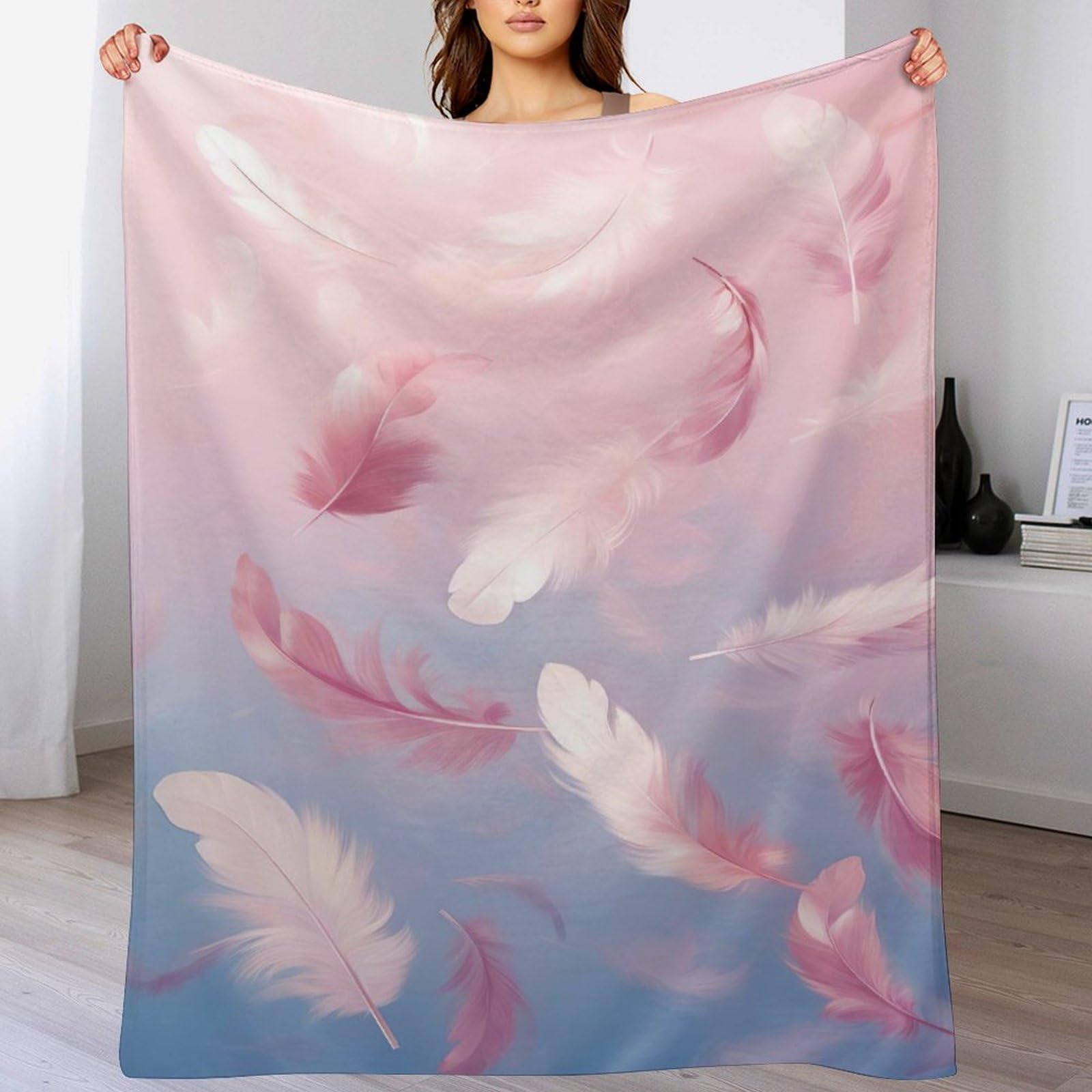 Couvertures flannel chaudes Plume 100x130cm pour vos soirées
