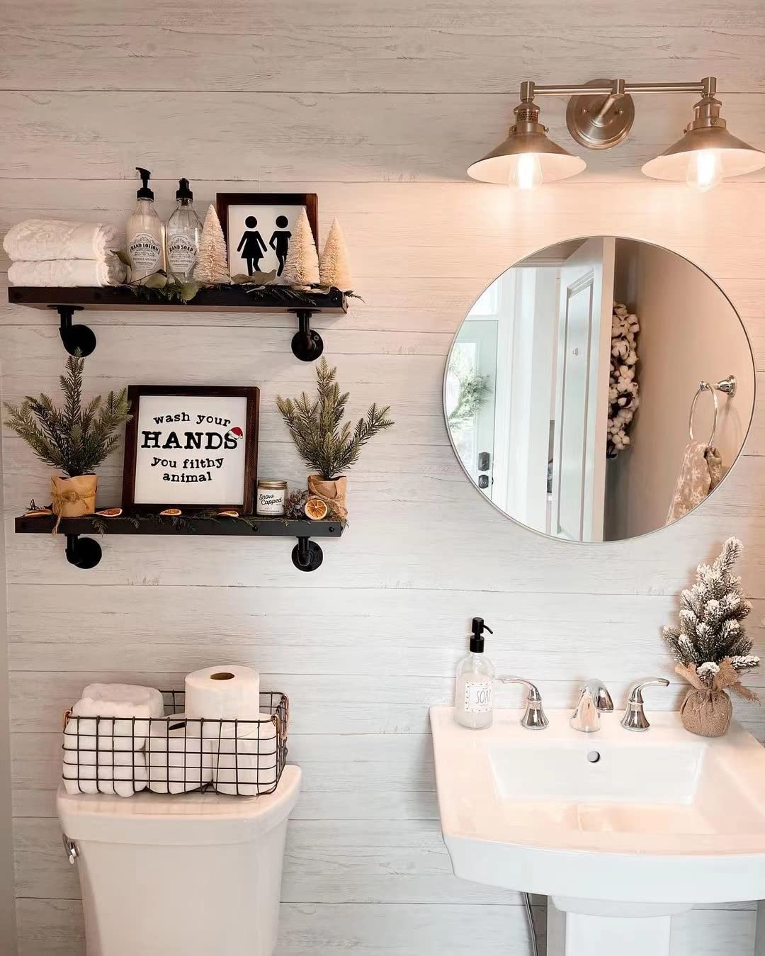 Lavender Inspired Farmhouse Bathroom SignsCute Bathroom Wall Decor