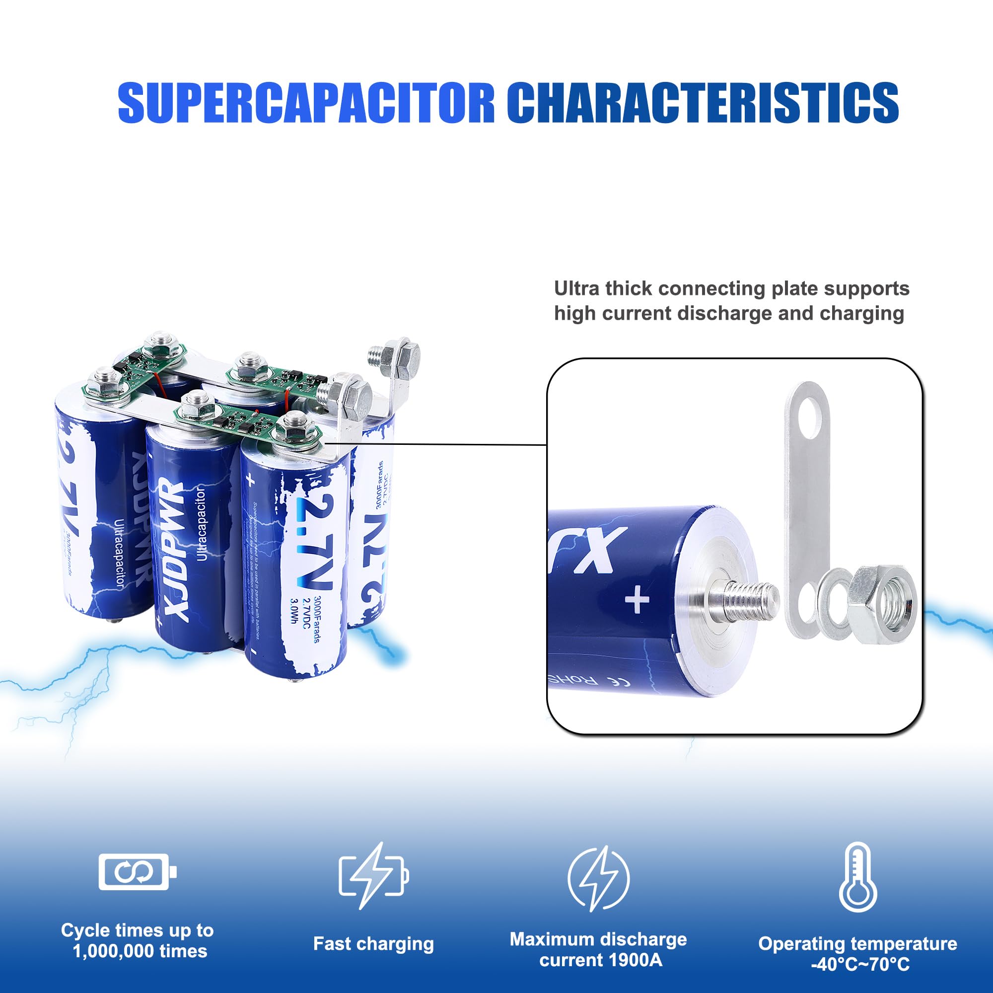 Amazon.co.jp: XJDPWR 16V 500F スーパーキャパシタバンク 2.7V 3000