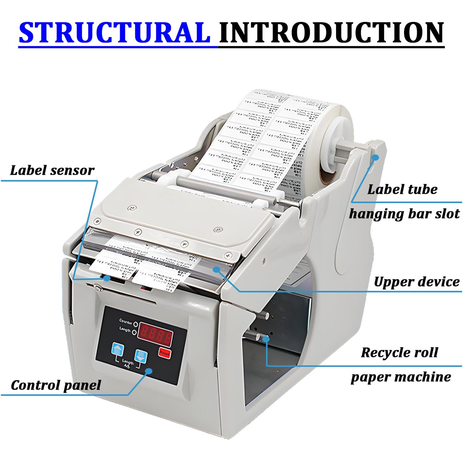 Dispenser Automatico di Etichette per Macchine separatrici di Adesivi con velocità Regolabile 0-10 Pollici/s Dispenser di Etichette di Uscita Etichette Piatte Non spiegazzate per Rotoli X-100