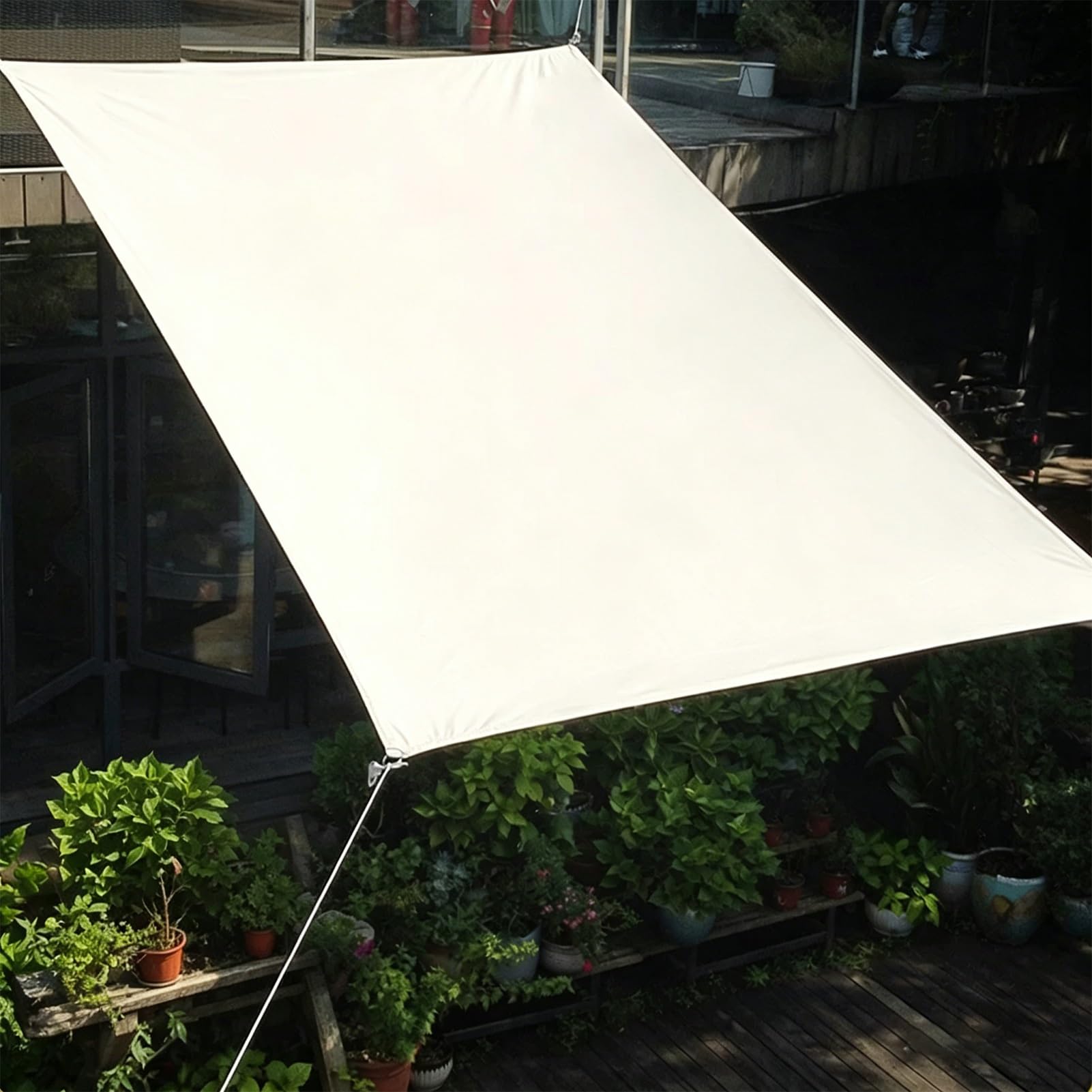 Waterproof Heavy Duty Tarp for Roof 3x4m 4x6m 6x8m Beige PVC Tarpaulin with Grommets for Rain Emergency, Wood Pile Cover, Temporary Roof Patch(1.2x1.8m(3.9ftx5.9ft))
