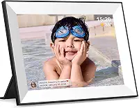 Frameo Moldura Digital com ecrã táctil IPS de 10,1 polegadas, fréquents Moulin d'images Carregamento do telefone à moldura digital de 32 GB