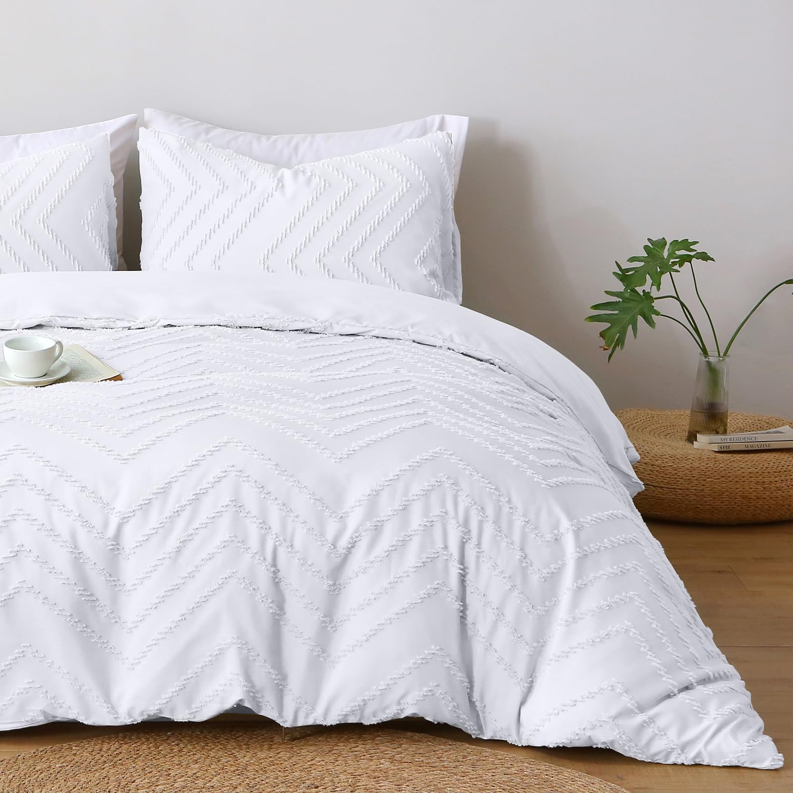Pamposh Tufted Single Duvet Cover Set - Double Brushed Microfibre Single Bedding Set With Zipper Closure - Ultrasoft Breathable Duvet Cover Single for All Seasons