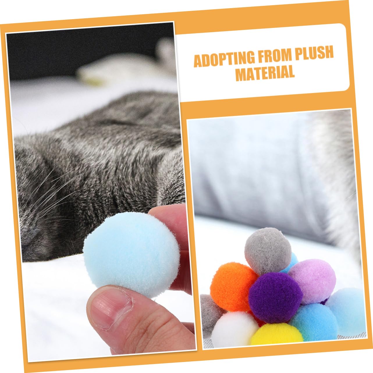 Kisangel 400 Piezas Pelota de Juguete para Gatos Gato de Peluche de Juguete Gato masticando Bolas Juguetes para Mascotas de Juguete para Gatos de Interior Bolas de Peluche Felpa