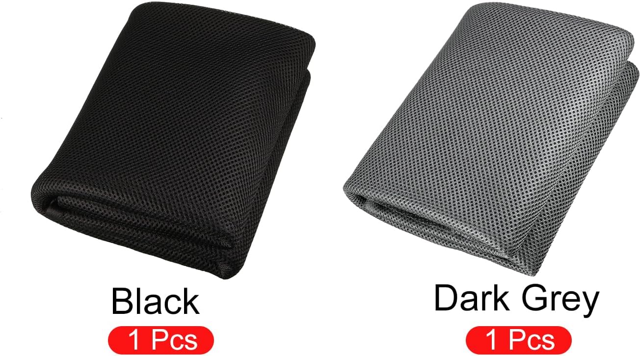 MECCANIXITY Speaker Grill Cloth Black 40" x 63" Stereo Mesh Fabric Protective for Home Speaker Repair with 40" x 63" Dustproof Cloth Dark Grey 2 Pack