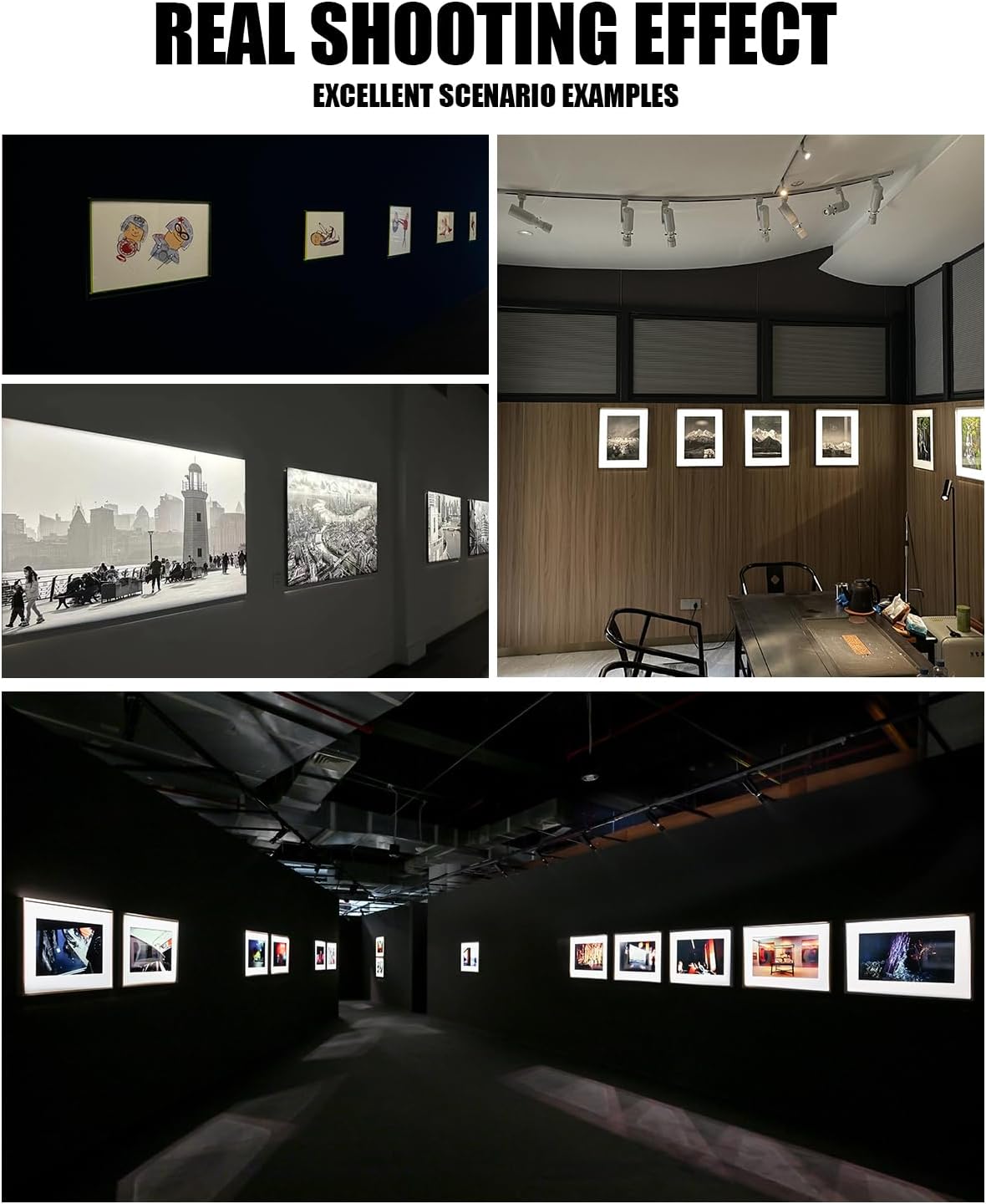 LED Track Light Head, 18W Shapeable Light, Adjustable Directional Aperture Shape for Museum Art Gallery Exhibition Art Picture 6000K