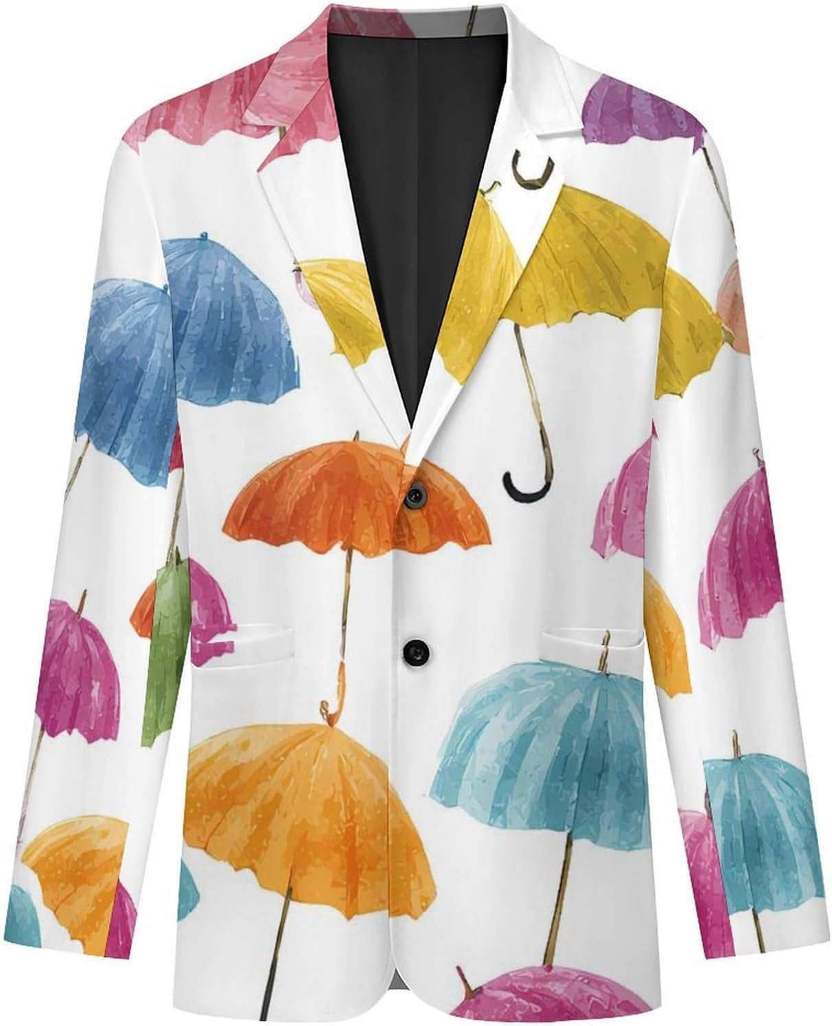Colorful Umbrella Classic Suits Blazer for Men Business Tuxedo Jacket