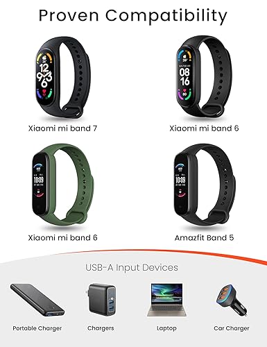 Miniatura 2 de Sinoacc Cargador para Xiaomi Mi Band 765, Amazfit Band 5 Reemplazo USB magnético cable de carga Accesorios para Mi Band 765, Amazfit Band 5 Fitness