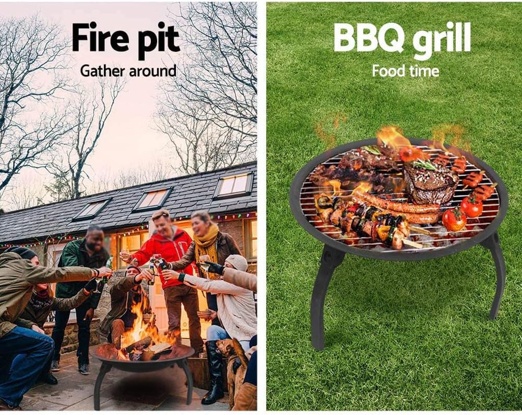 Camping Grill Fire Pit Grill, Foldable Legs Barbecue Grill, Barbecue Oven for Outdoor Courtyard Picnic Camping Tailgating Outdoor Grill