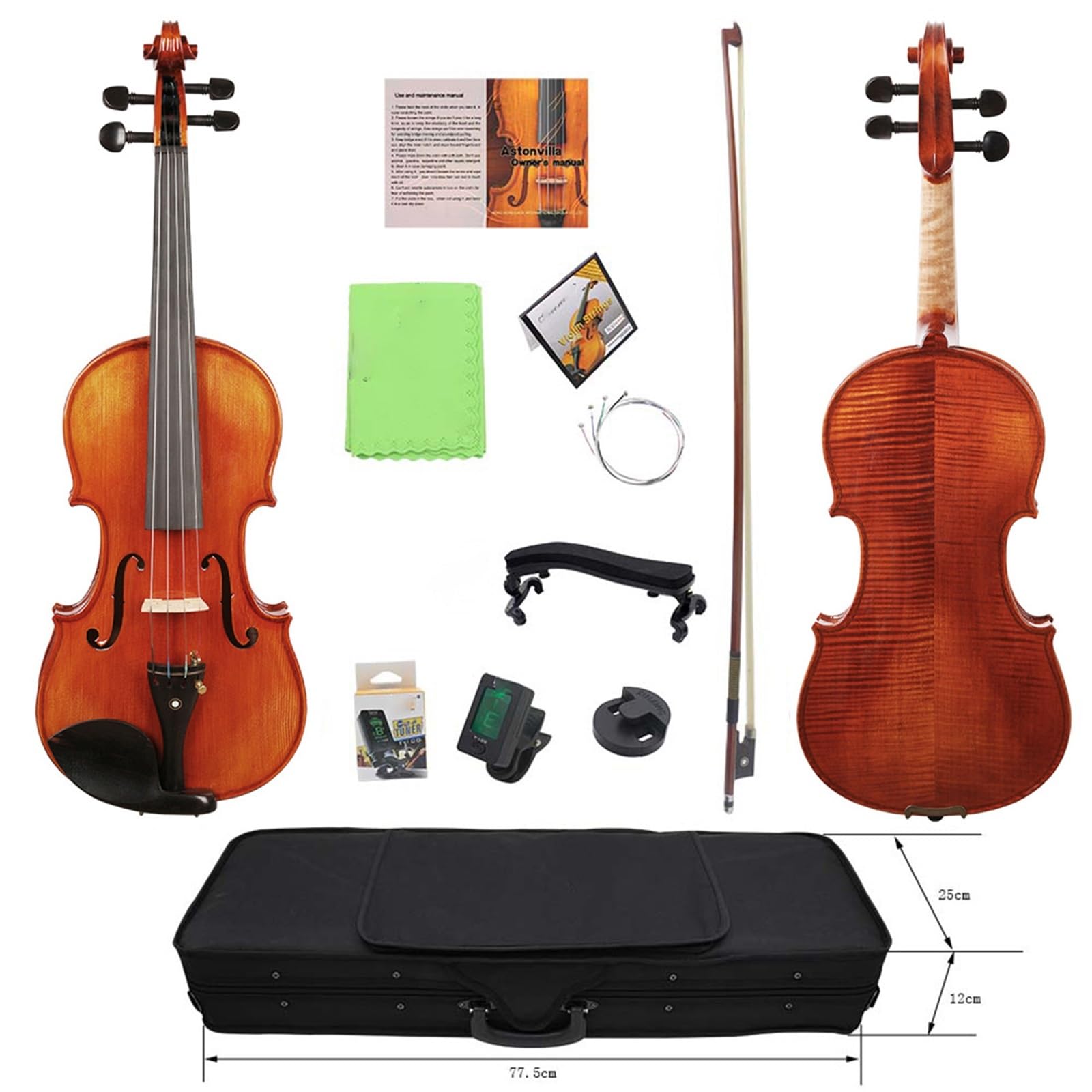 Violino Set Violino 4/4 Violino Per Principianti Performance Modello Fatto A Mano Violino In Ebano Modello Tigre