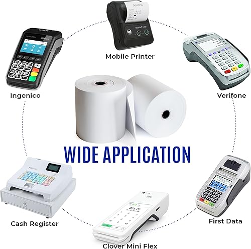 Miniatura 10 de TheBestLoft Printitives Rollos de papel de impresora térmica de 2-14 x 50 para máquinas de tarjetas de crédito, calculadoras, terminales de reloj,