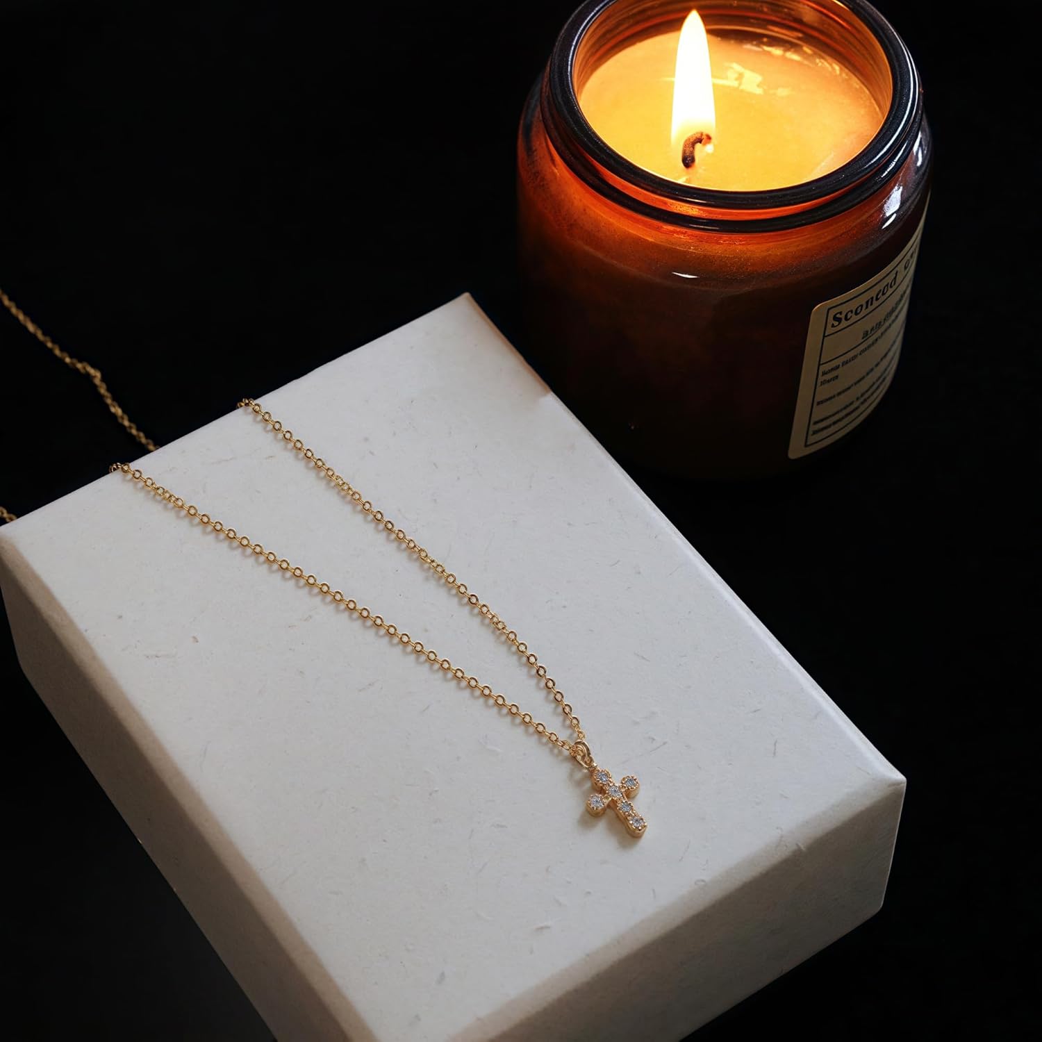 Vannessa Tiny Cross Pendant Necklace, 18K Gold/Silver Plated Cubic Zirconia Small Diamond Cross Necklaces Dainty Elegant Jewelry Gift for Women - Image 5